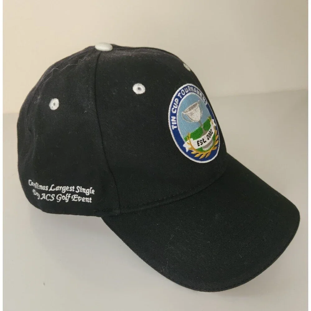 American Cancer Society 2002 Tin Cup Golf Tournament Carolinas Adj Strapback Blk
